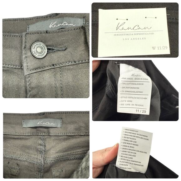 KanCan Mid Rise Skinny Jeans Womens 11 29 Cotton Stretch Black Denim KC11214BK - Picture 8 of 8
